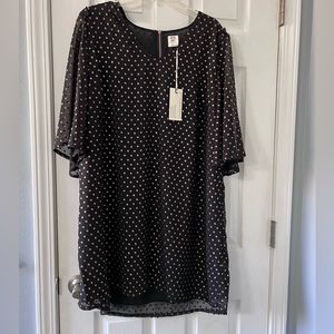 MJ Black dress with gold dots Good Hart Collection